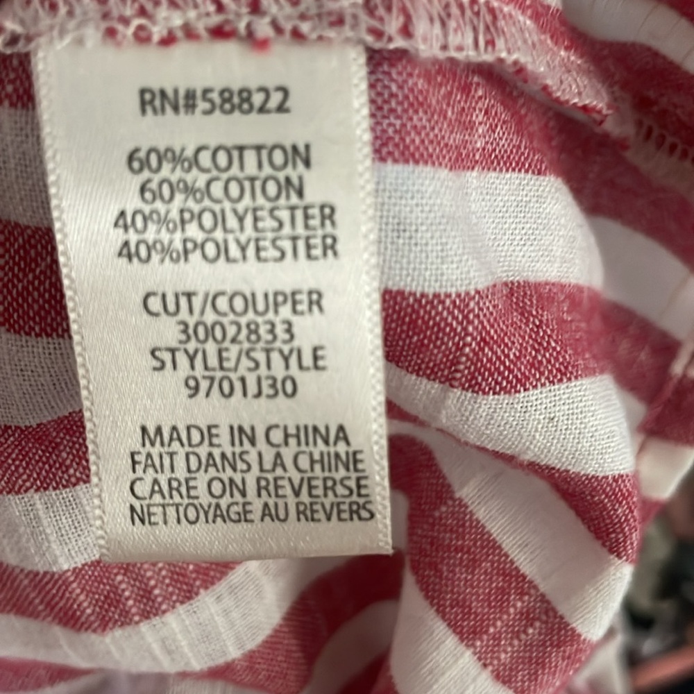 NWOT Max Studio Red and White Cap Sleeve Wrap Blouse - Picture 6 of 6